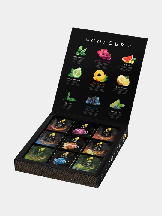 Qora va yashil assorti choyi Curtis Colour Tea to‘plami 54×≈1,5 g