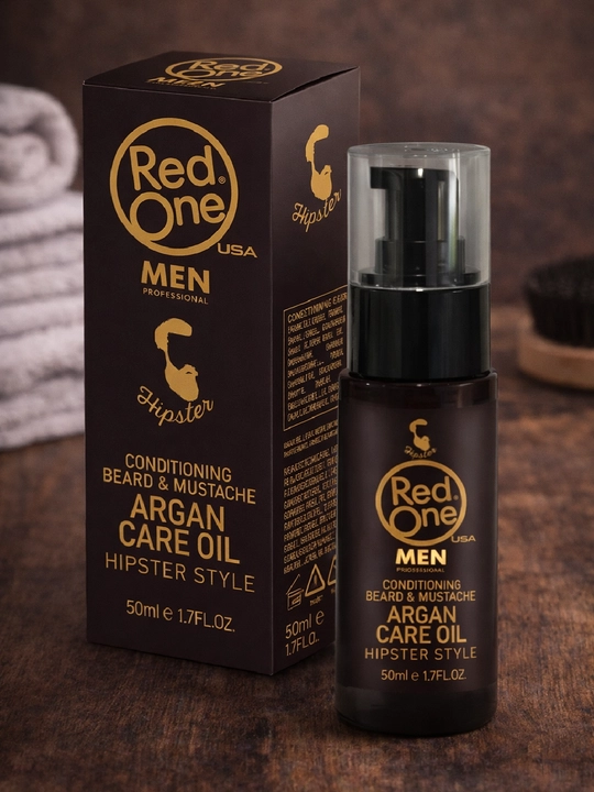 Масло для бороды и усов Red One Men Argan Care Oil, Hipster Style, 50 мл - 