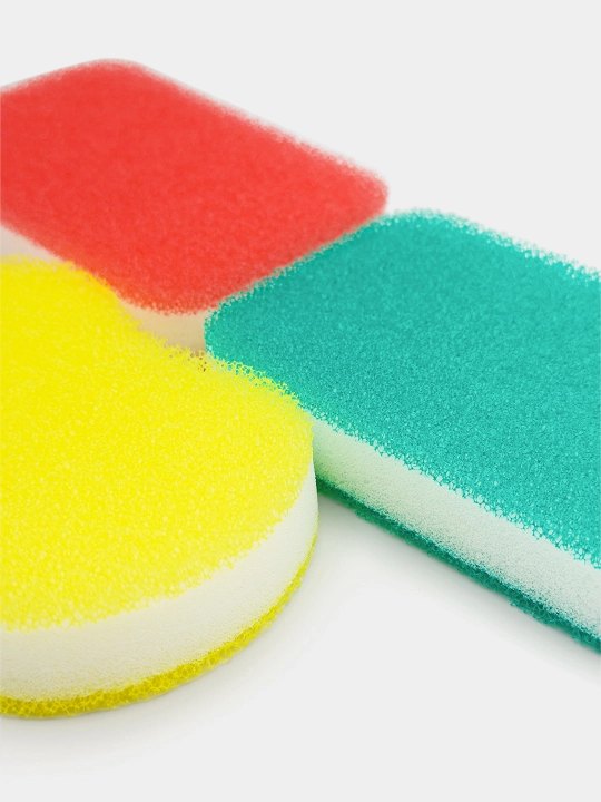 Koreyscha idish yuvish uchun uch qatlamli porolon gubka Kitchen Guard 3 layer Sponge, 3 ta