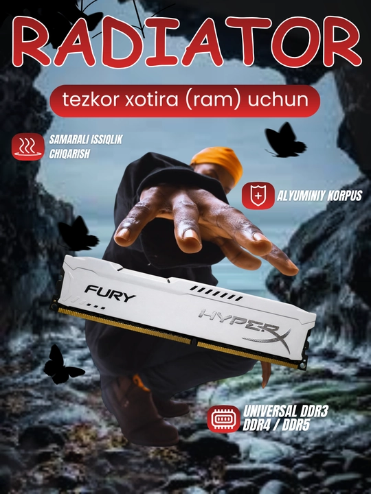 Радиатор охлаждения, для оперативной памяти HyperX, Savage, Kingston, Vidal, Cobalt Comp - 