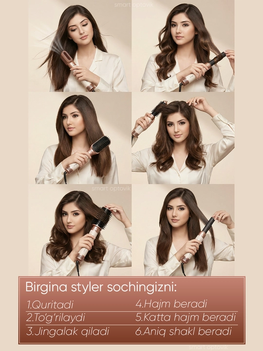 Фен-стайлер MAC Styler 6/1, профессиональный, 6 насадок, 4 режима работы