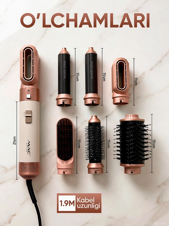 Фен-стайлер MAC Styler 6/1, профессиональный, 6 насадок, 4 режима работы