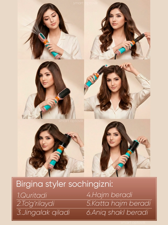 Фен-стайлер MAC Styler 6/1, профессиональный, 6 насадок, 4 режима работы