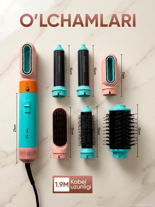 Фен-стайлер MAC Styler 6/1, профессиональный, 6 насадок, 4 режима работы