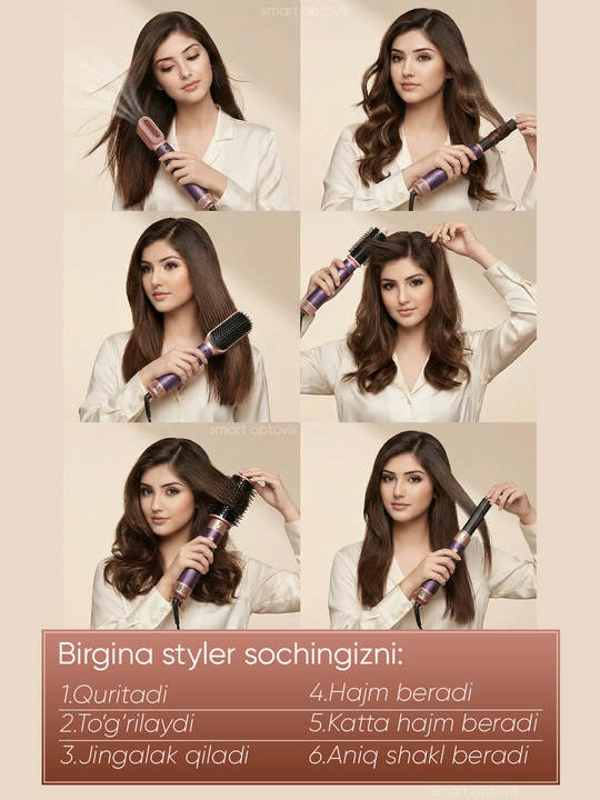 Фен-стайлер MAC Styler 6/1, профессиональный, 6 насадок, 4 режима работы