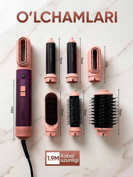 Фен-стайлер MAC Styler 6/1, профессиональный, 6 насадок, 4 режима работы