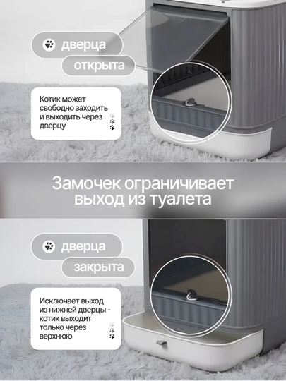 Лоток для кошек, универсальный закрытый лоток-туалет для кошек, с совком, дезодорант
