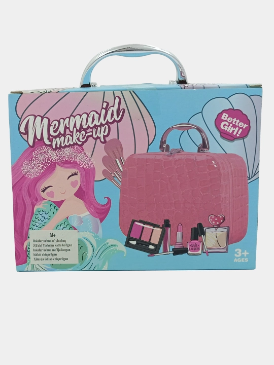 Bolalar uchun kosmetika to'plami Mermaid Make-up, sumka-chemodanda, 3+