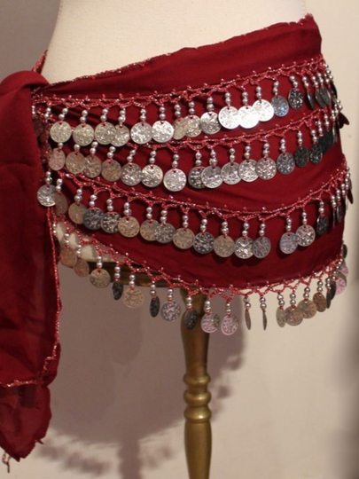 Арабский танцевальный платок, с монетами, для belly dance и восточных танцев