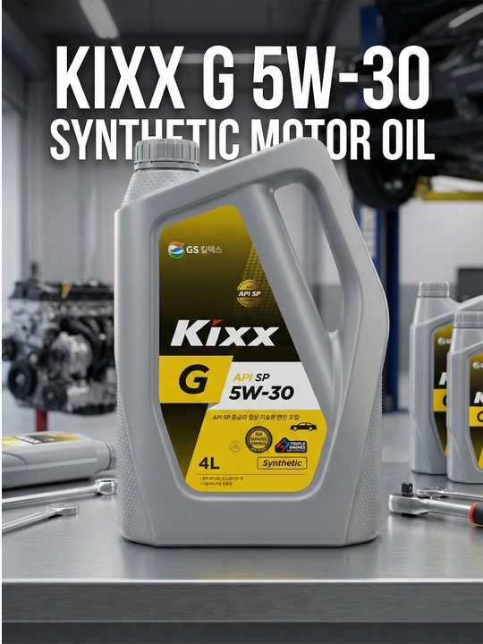 Моторное масло Kixx G API SP синтетическое для бензиновых двигателей, 4 л - 