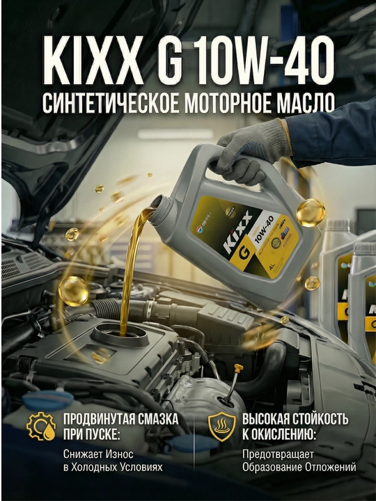 Kixx G API SP sintetik motor moyi benzinli dvigatellar uchun, 4 l