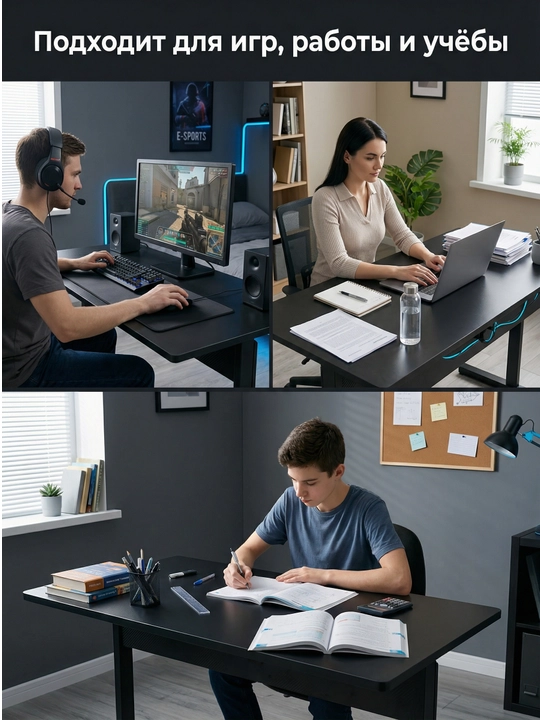 Yozuv stoli ofis va maktab uchun, kompyuter va geyming stoli, 140×60CM