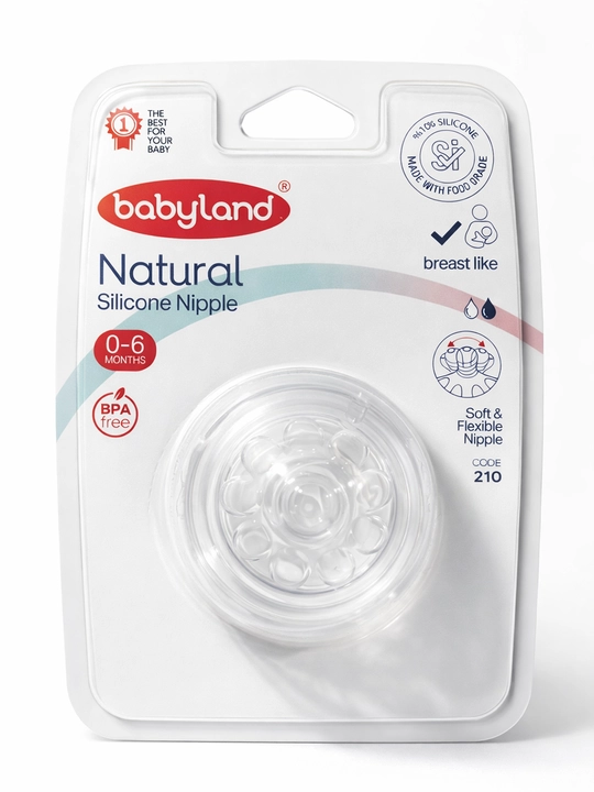 Соска силиконовая Babyland Natural 0+ мес в трех размерах