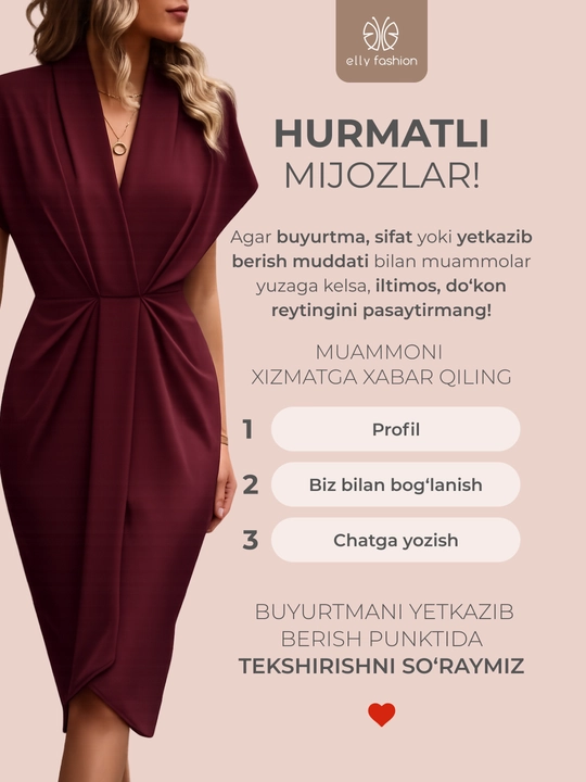 Ayollar libosi, asosiy, yozgi – Elly Fashion