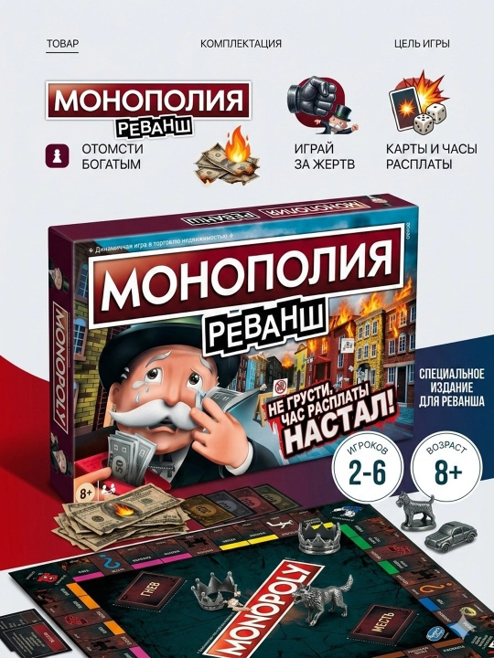 Настольная игра Монополия Реванш, на русском языке - 