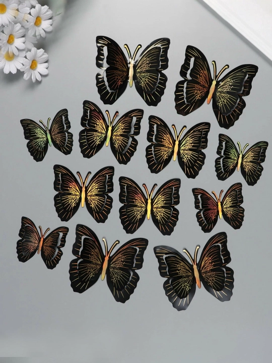 Interyer 3D/5D Kapalak stiker uy dekor hajmli yaltiroq