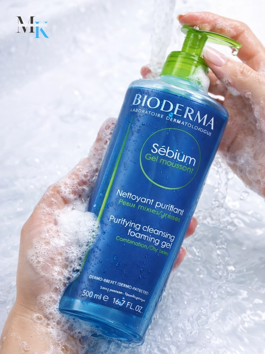 Yog‘li va aralash teri uchun yuvinish geli, tozalovchi ko‘pik - Bioderma Sébium Gel, 500 ml