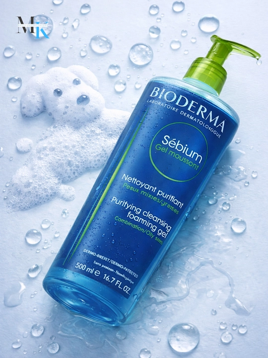 Yog‘li va aralash teri uchun yuvinish geli, tozalovchi ko‘pik - Bioderma Sébium Gel, 500 ml
