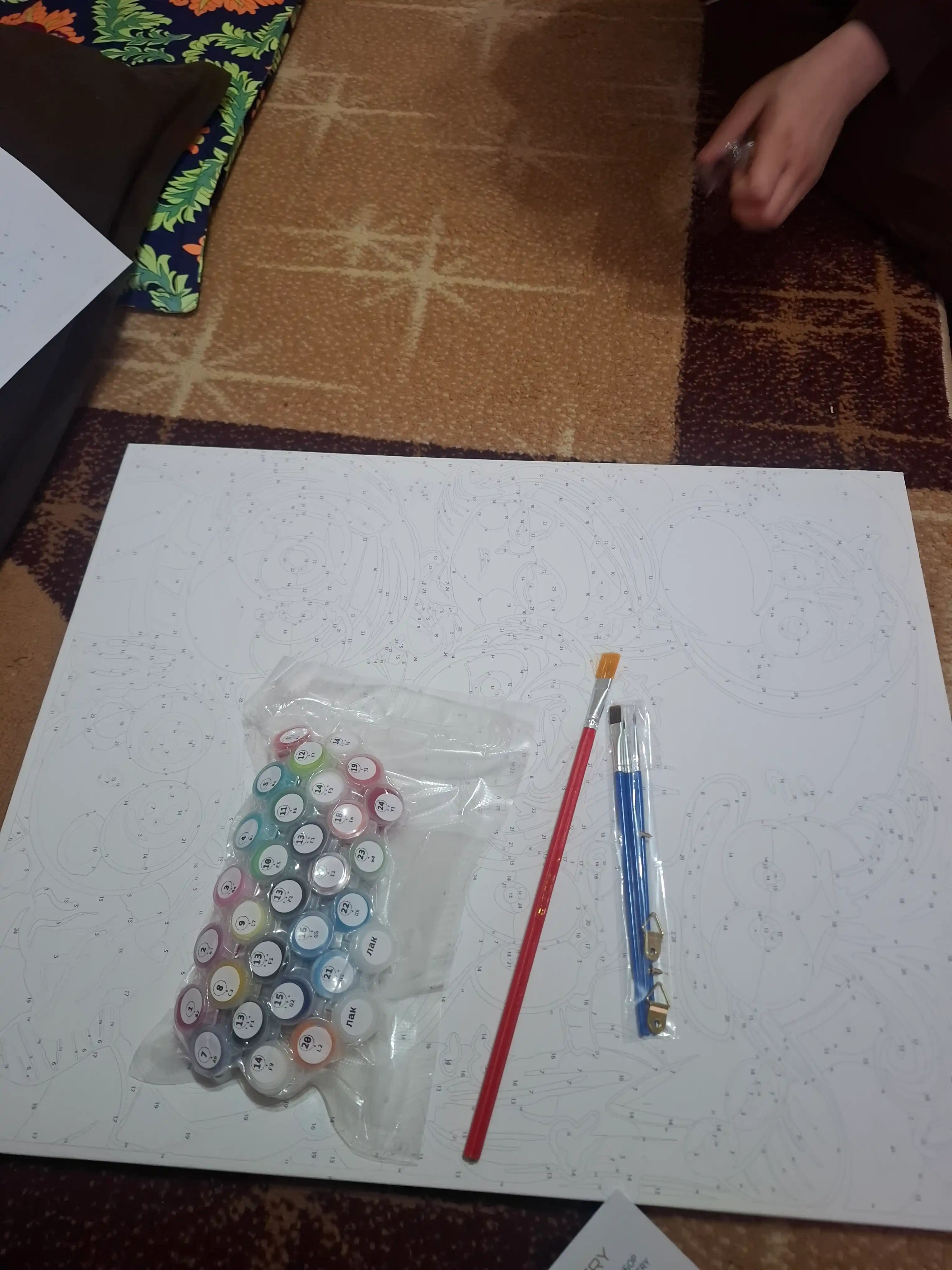 Raqamlar bo'yicha rasm chizish ARTERY "Multfilmlar", 40×50 sm, xolstga bo'yaladigan rasm
