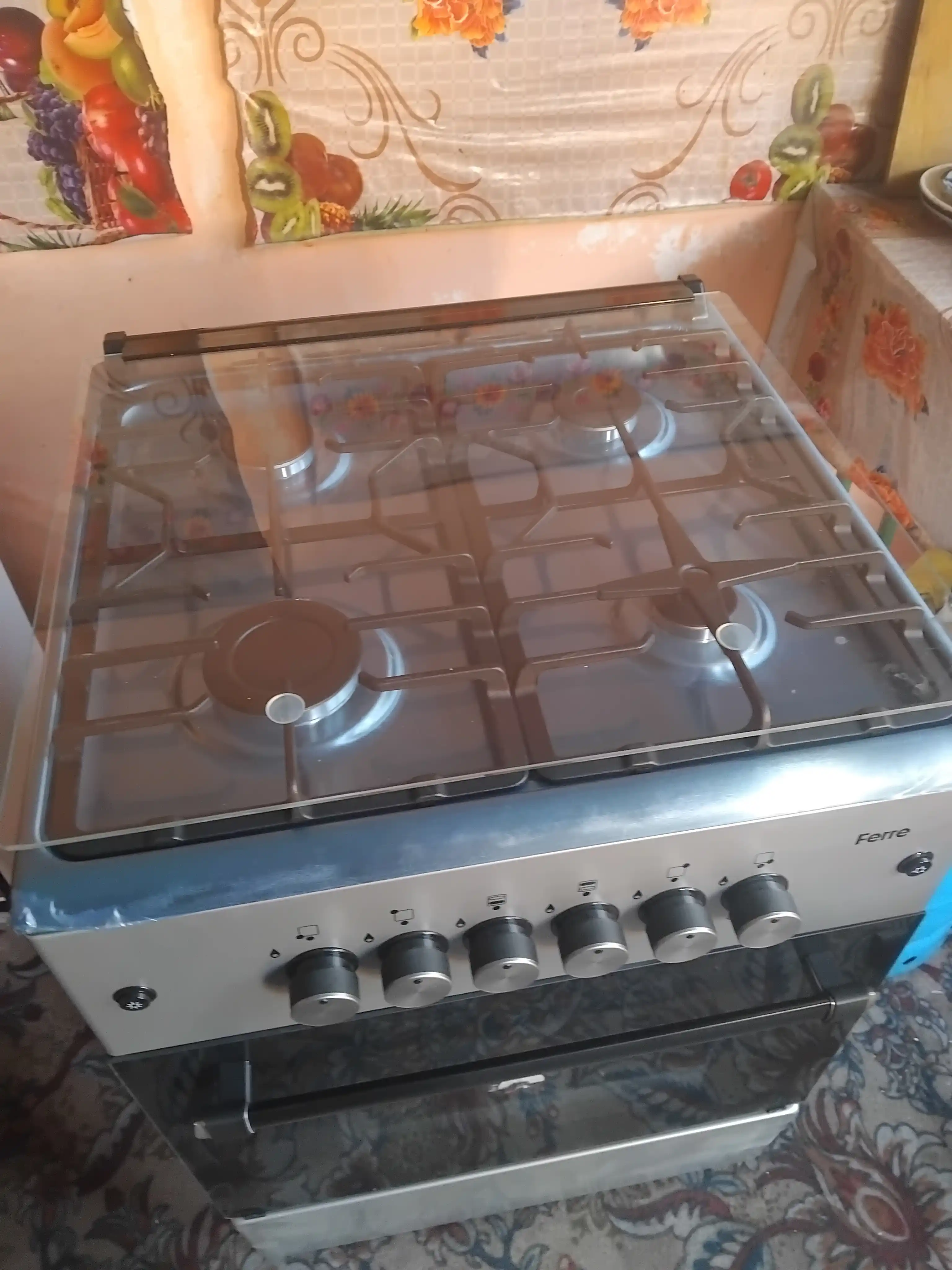 Газовая плита FERRE BT60G, 4 конфорки, газовая/комбинированная, электроподжиг, 60 см