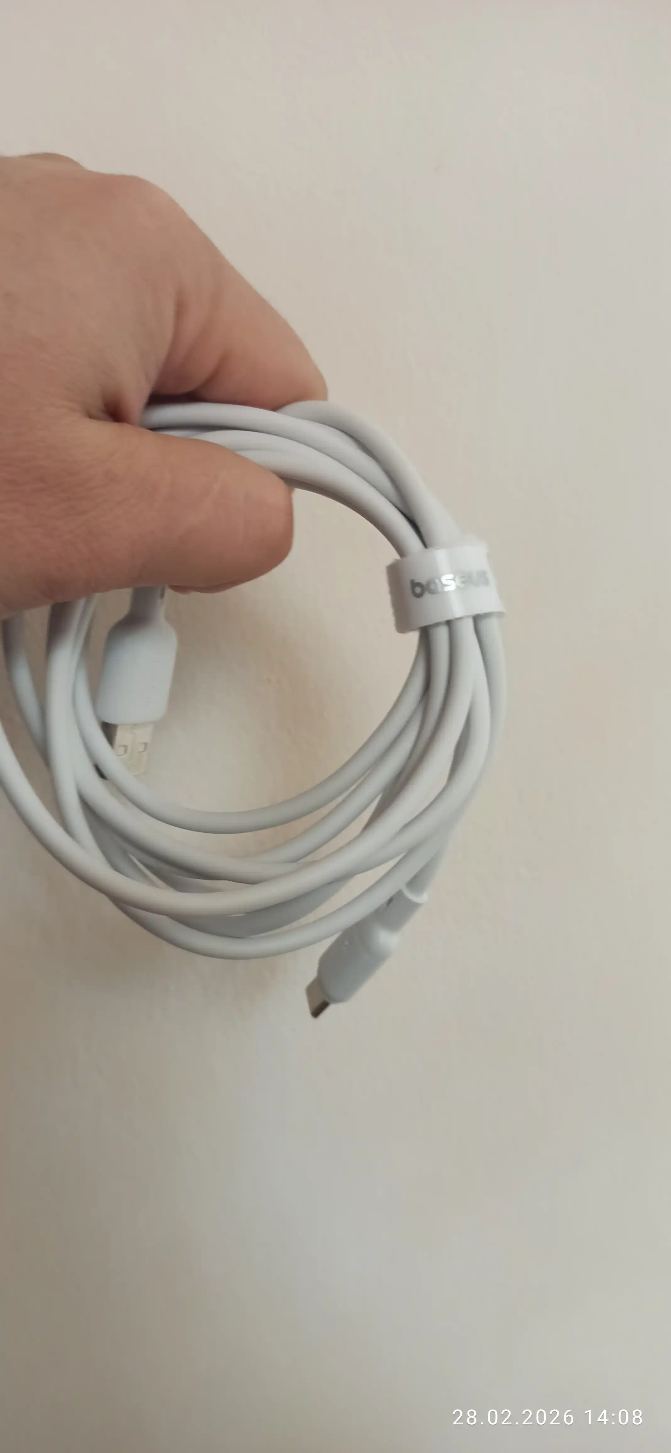 USB-C 3А  oy oq uchun USB-А tez zaryadlash kabel USB-Series baseus Silky, 2 m