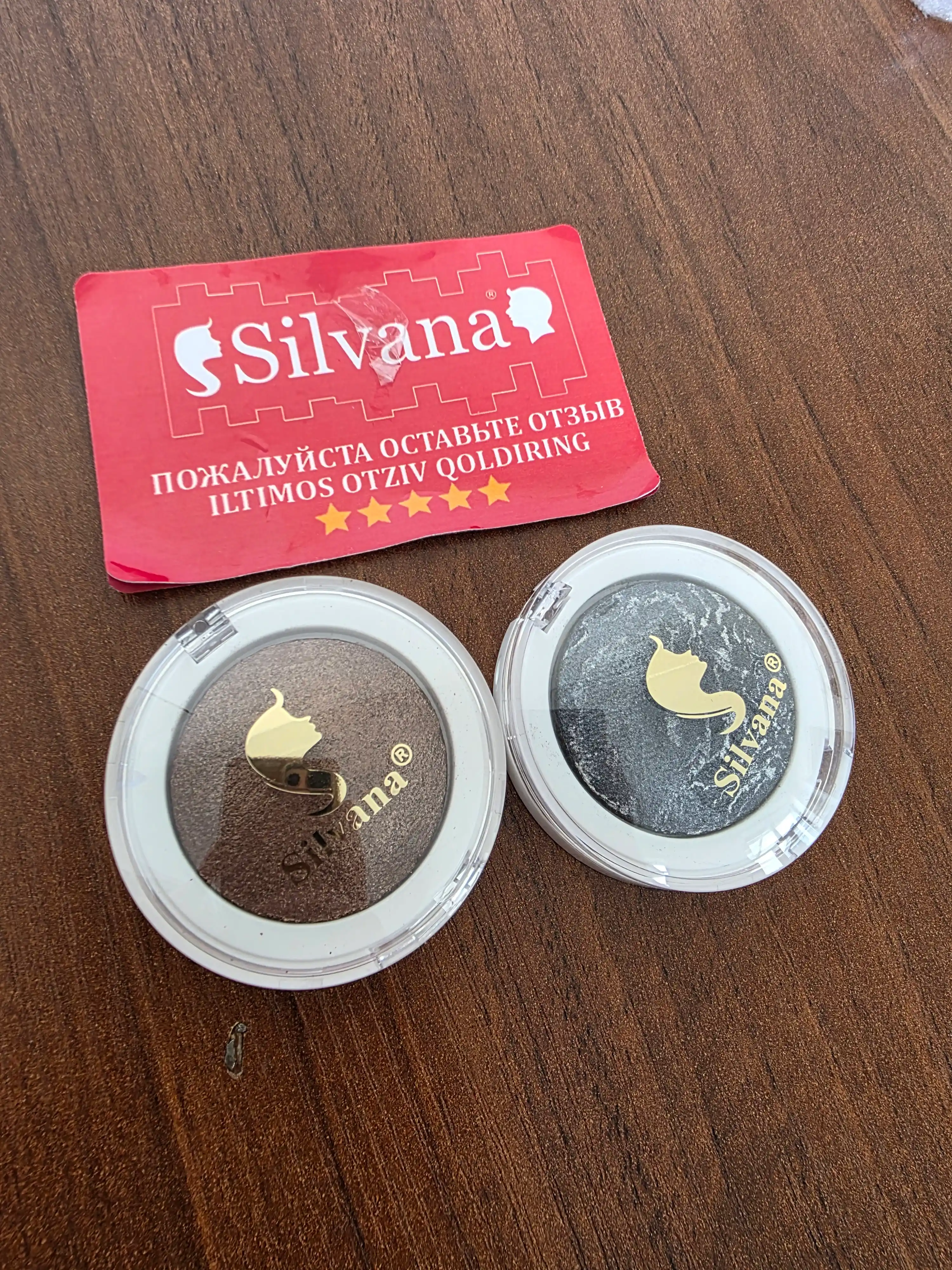 Моно тени для век SILVANA 10 цветов, с шиммером блестящие