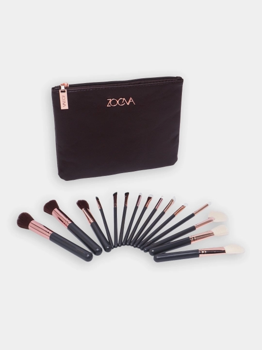 Zoeva kosmetik pardoz uchun mo‘yqalamlar to‘plami, 15 dona - 