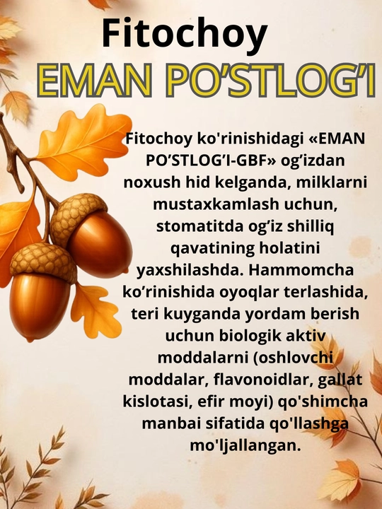 Fitochay "EMAN PO'STLOG'I-GBF" 2g № 20 dona