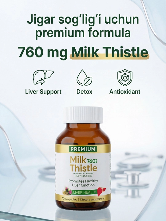 Milk Thistle - поддержка печени Liver Health. Очищение и восстановление 500мг\120шт