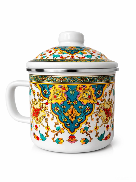 Кружка эмалированная с крышкой - 