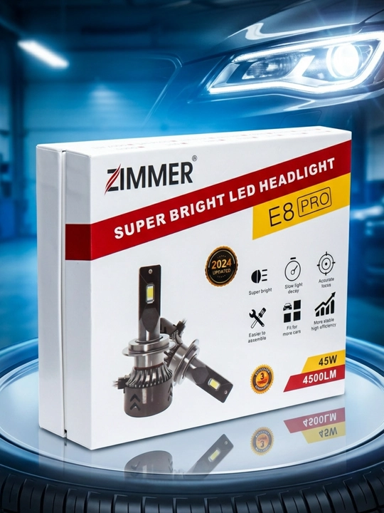 Svetodiodli LED chiroqlar watti yuqorisi "Zimmer E8 PRO", barcha avtomobillar uchun - 