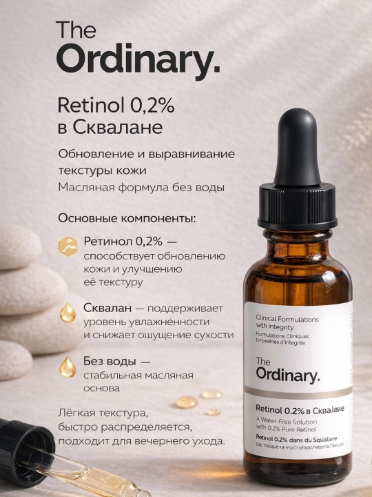 The Ordinary Serum Collection — Niacinamide, Hyaluronic Acid, Retinol, Mandelic Acid, 30 мл