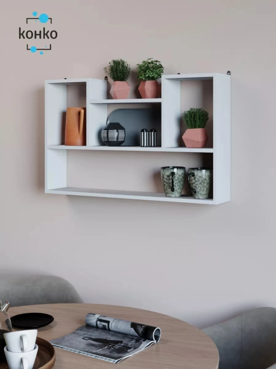 Kitoblar va gullar uchun osma devor tokchasi