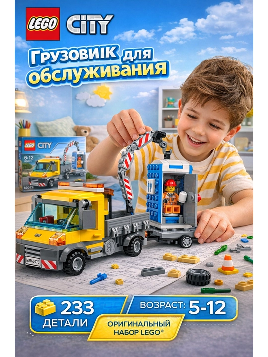 Konstruktor LEGO City 60073 Xizmat ko‘rsatish yuk mashinasi - 