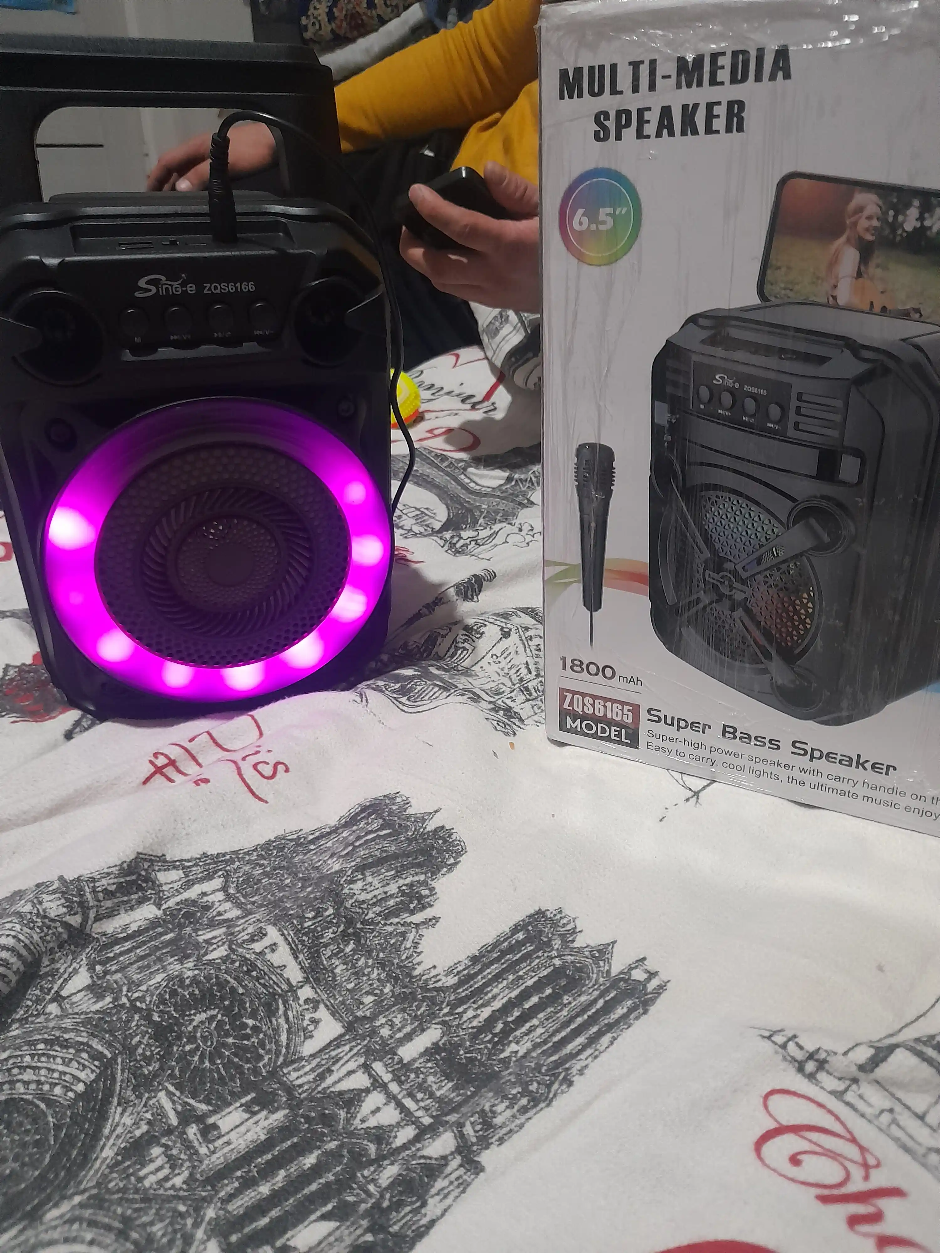 Karaoke kolonka Bluetooth ZQS 6166, 1800 mAh + mikrofon