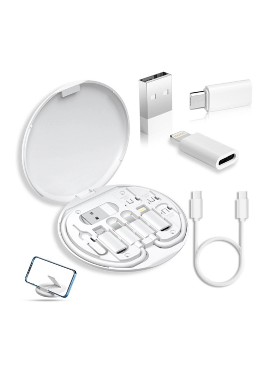 Tez quvvatlanish uchun ko'p funksiyali 6 tasi 1 da kabellar to'plami Type-C  Micro USB 60W