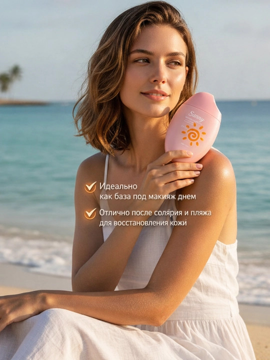 Yuz va tana uchun SPF 60 krem-geli quyoshdan himoyalanish va namlantiradi, 50 ml
