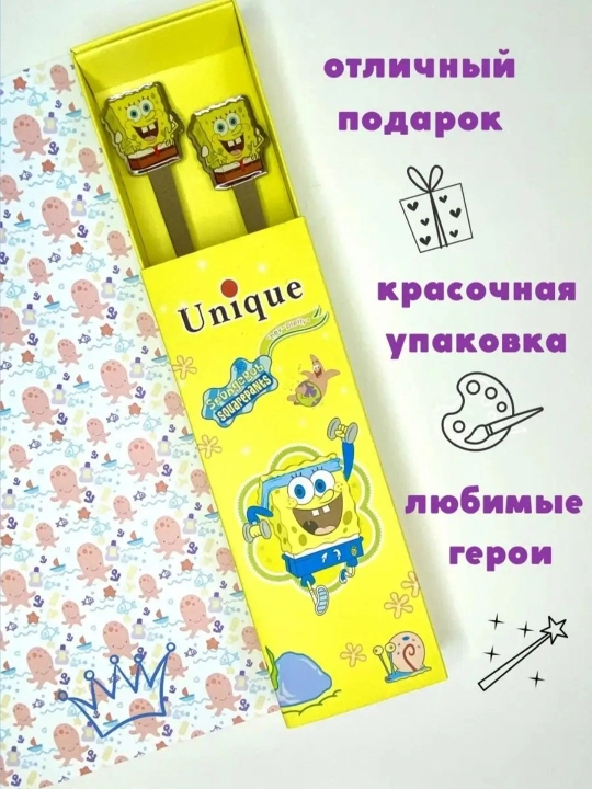 Набор ложка и вилка с ярким дизайном для детей hello kitty, spange bob, doraemon