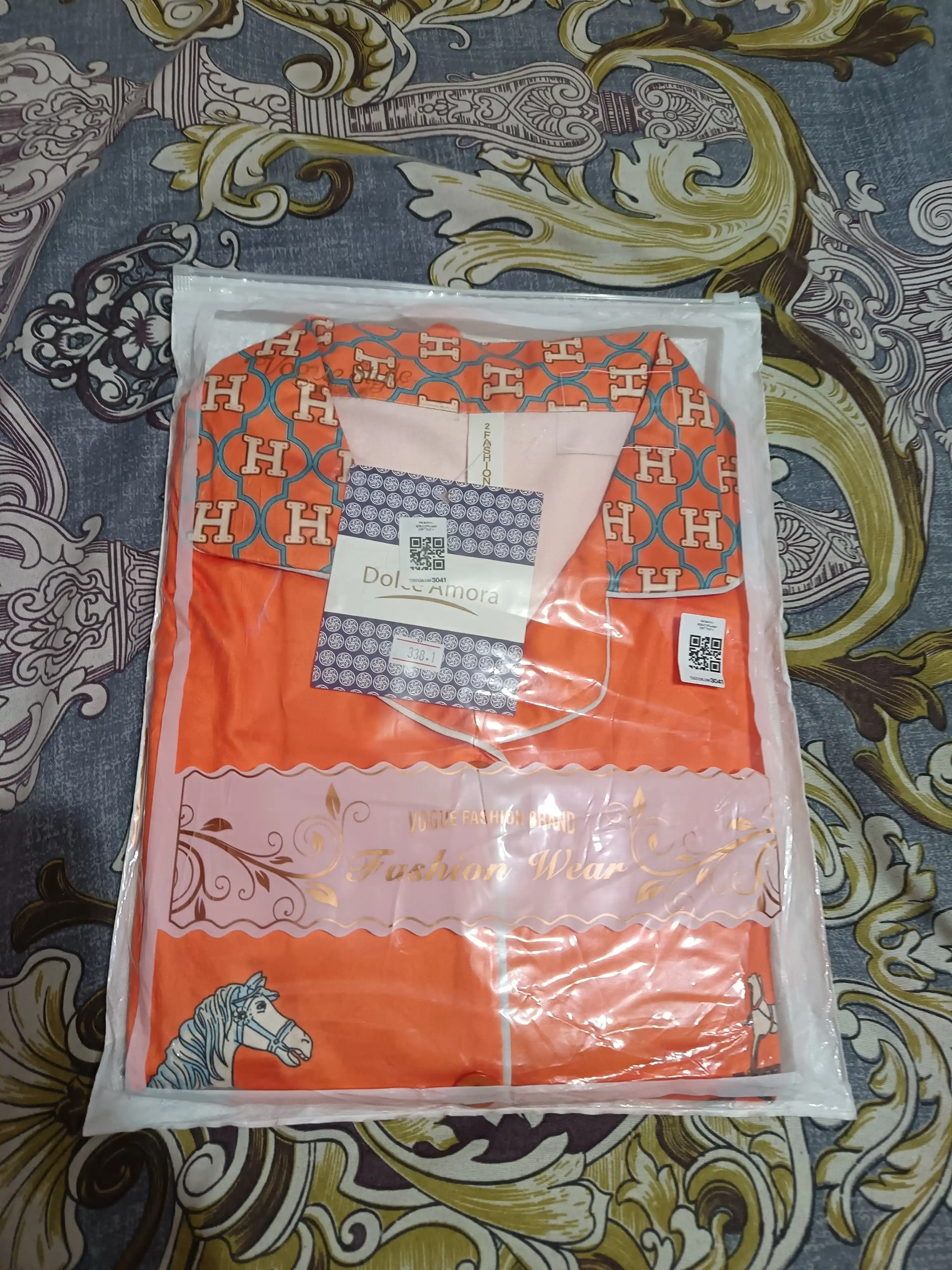 Ayollar pijamasi Hermès uslubida, sovg‘a uchun mos, L–XXL