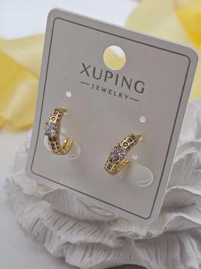 Женские серьги золотого цвета, бренд Xuping — LESHOES-XUP001-ПУДР