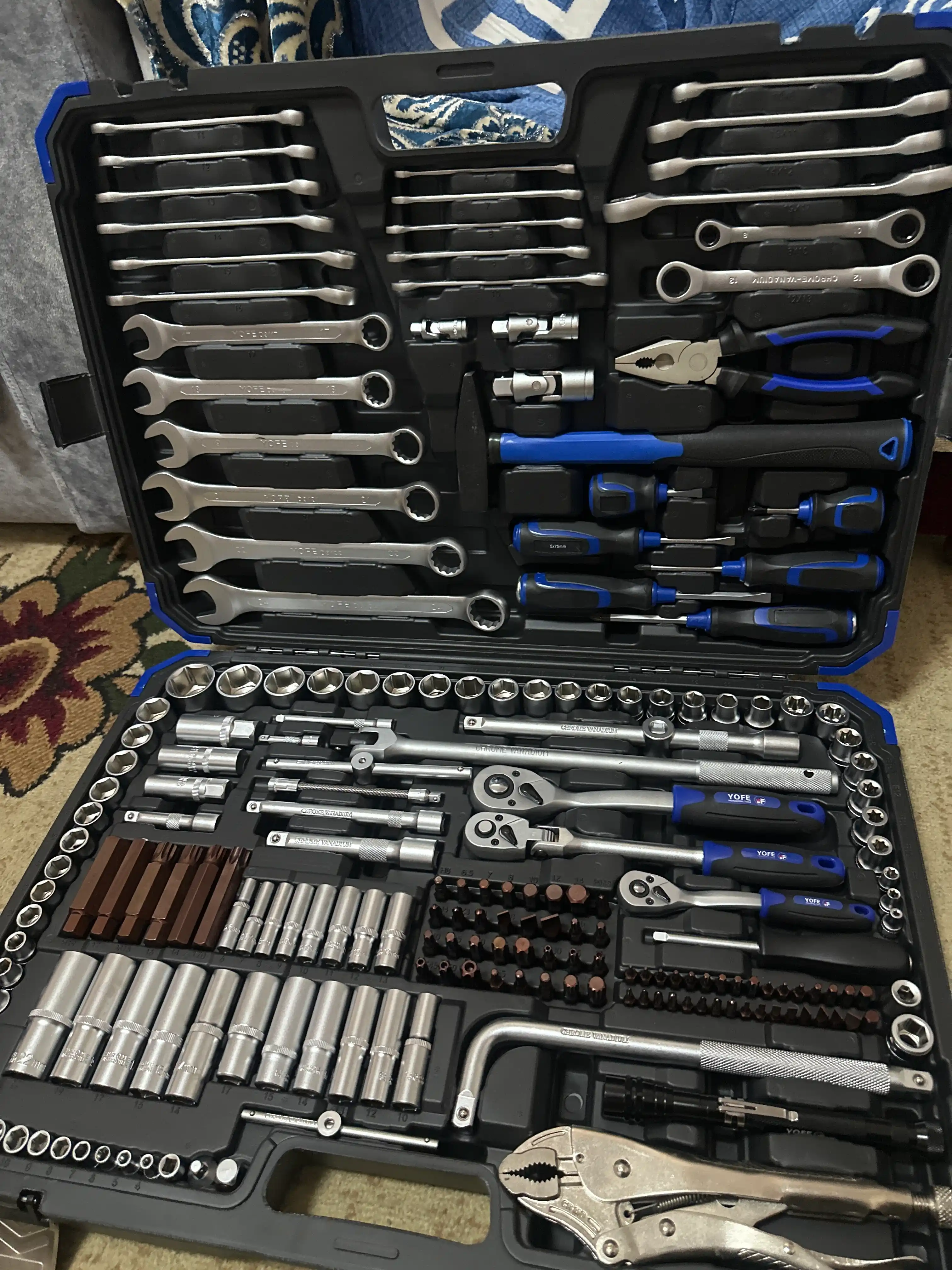 202 PCS asboblar to‘plami, professional kalit va yon tomon to‘plami