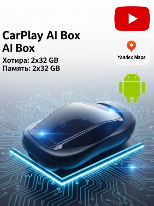 3 в 1 CarPlay Ai Box Адаптер с Android 13 и поддержкой Android Auto