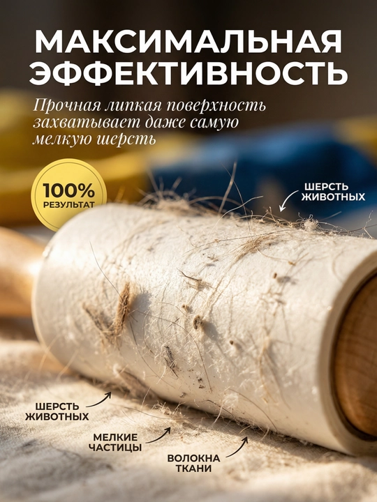 Липкий ролик для чистки мебели, салона машины и одежды, липкий