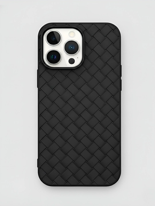 Плетеный чехол для iPhone, от XS до 16 Pro Max, защита камеры, стильный аксессуар - 