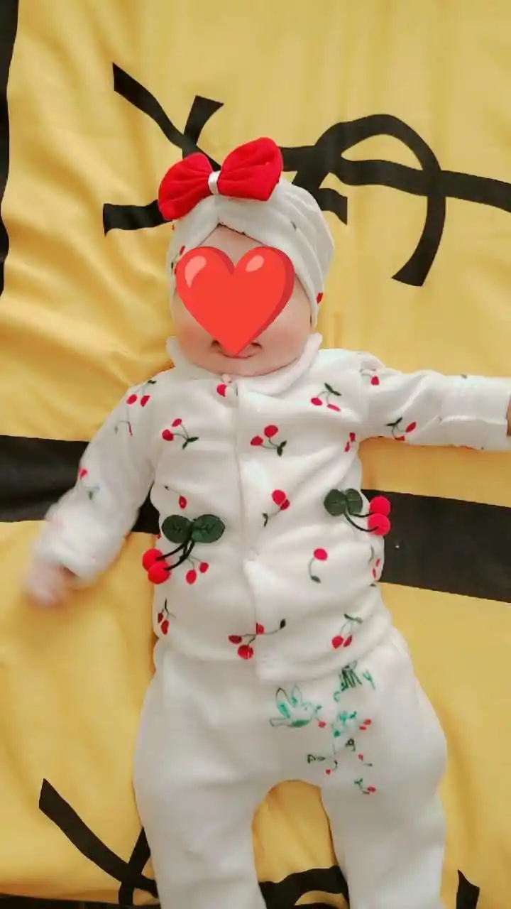 Комплект одежды из 5 предметов для новорожденных девочек, "вишня"
