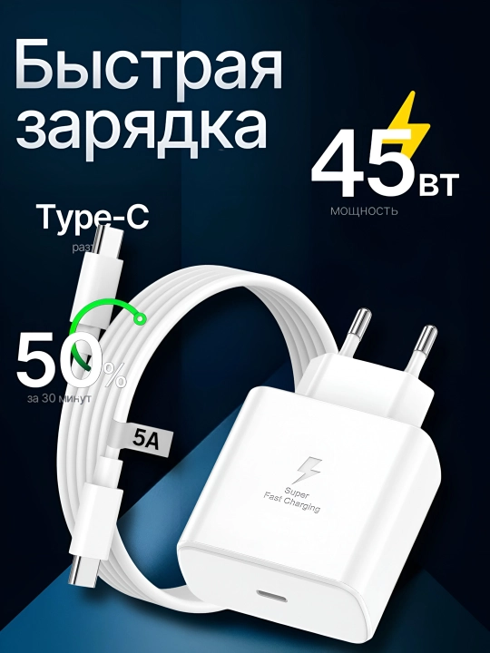 Зарядчик 45W PD адаптер для телефонов - 