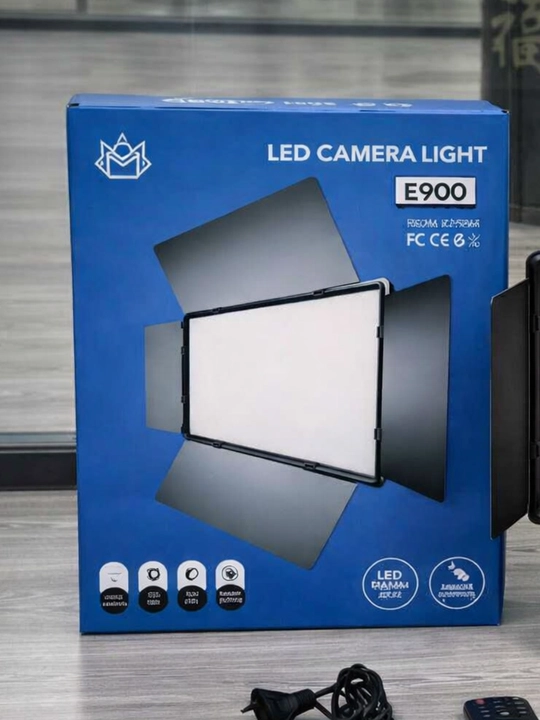 LED kamera chirog‘i E900, professional yoritish paneli, 120 LED