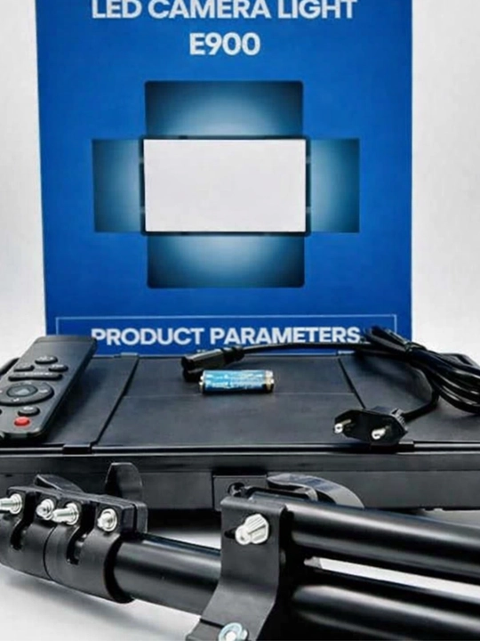 LED kamera chirog‘i E900, professional yoritish paneli, 120 LED