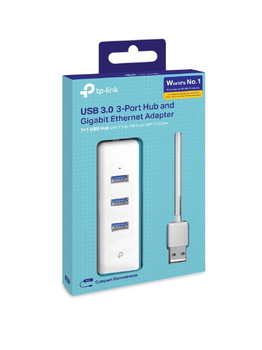 3-портовый концентратор USB 3.0 с гигабитным Ethernet-адаптером TP-LINK UE330 / UE330C