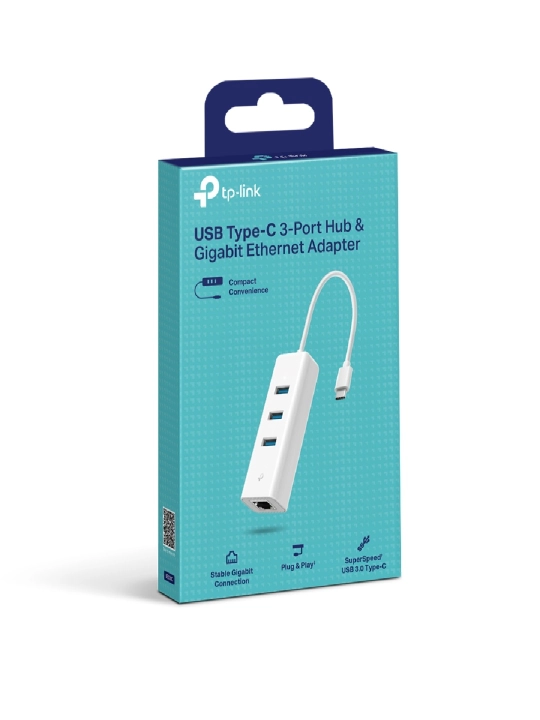 3-портовый концентратор USB 3.0 с гигабитным Ethernet-адаптером TP-LINK UE330 / UE330C